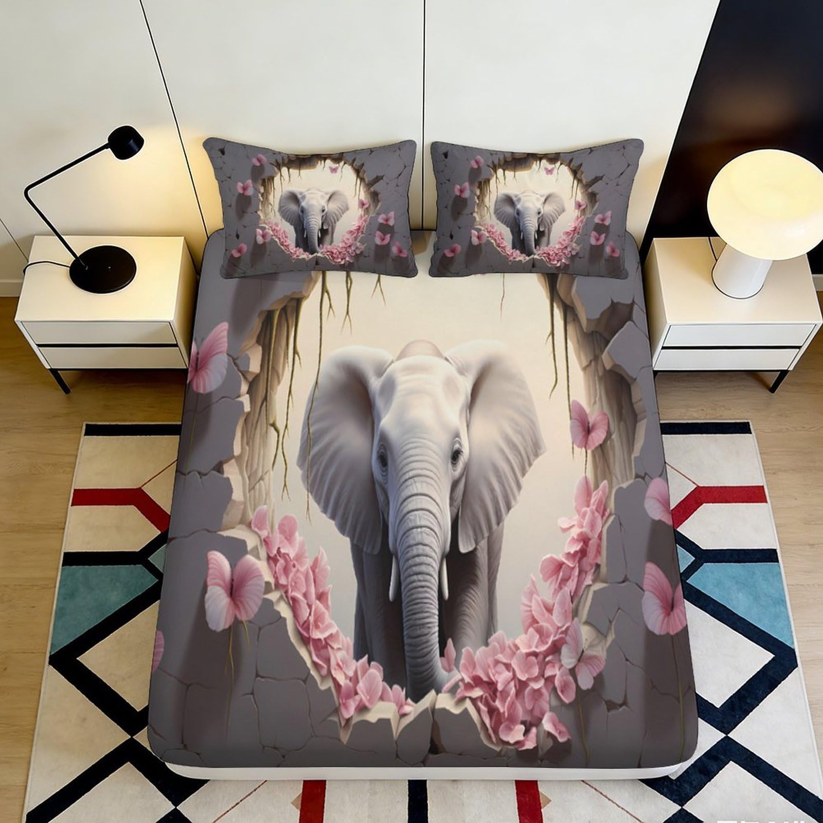 3D Printed Cowboy Rodeo Fitted Sheet Microfiber Deep Pocket Non-Slip Western Mattress Fitted Cover Bedroom 90x200x25cm