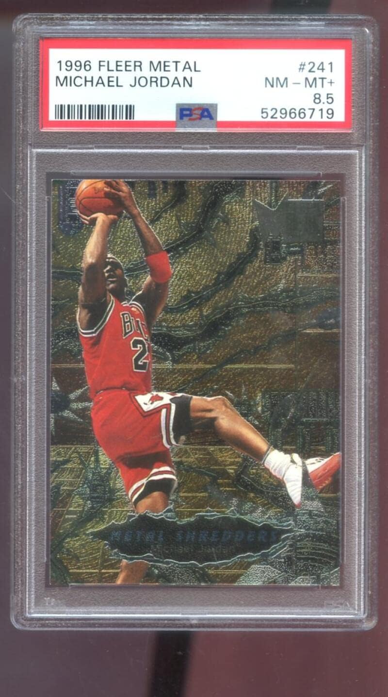 1996-97 Fleer Metal #241 Michael Jordan PSA 8.5 Graded Basketball Card NBA Metal Shredders Chicago Bulls 1996-1997 96-97