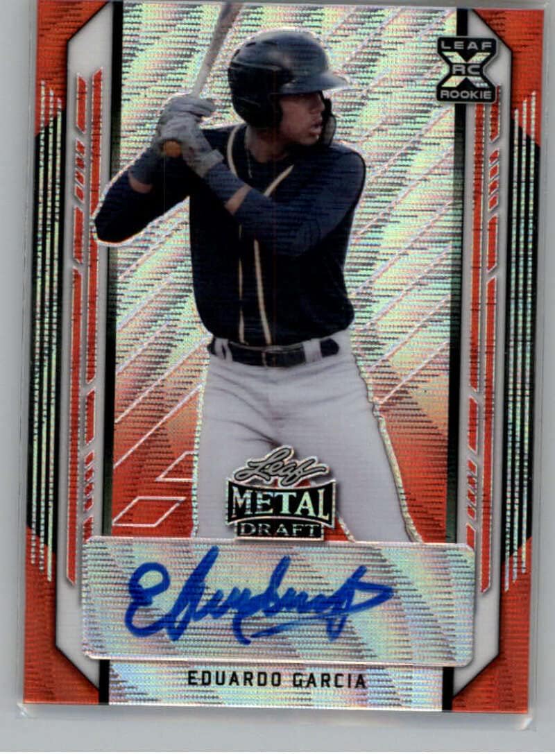 2021 Leaf Metal Draft Autograph Red Wave Baseball Card #BA-EG1 Eduardo Garcia Auto Autograph PR 3