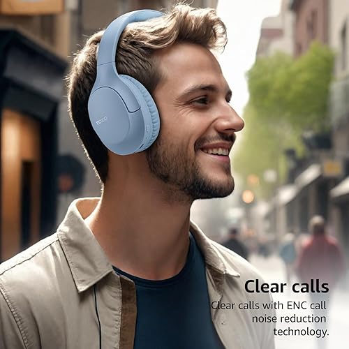 Miniatura 4 de TOZO HA1 Auriculares Bluetooth 5.4 sobre la oreja, 70 horas de reproducción con micrófono, auriculares plegables inalámbricos, sonido estéreo de