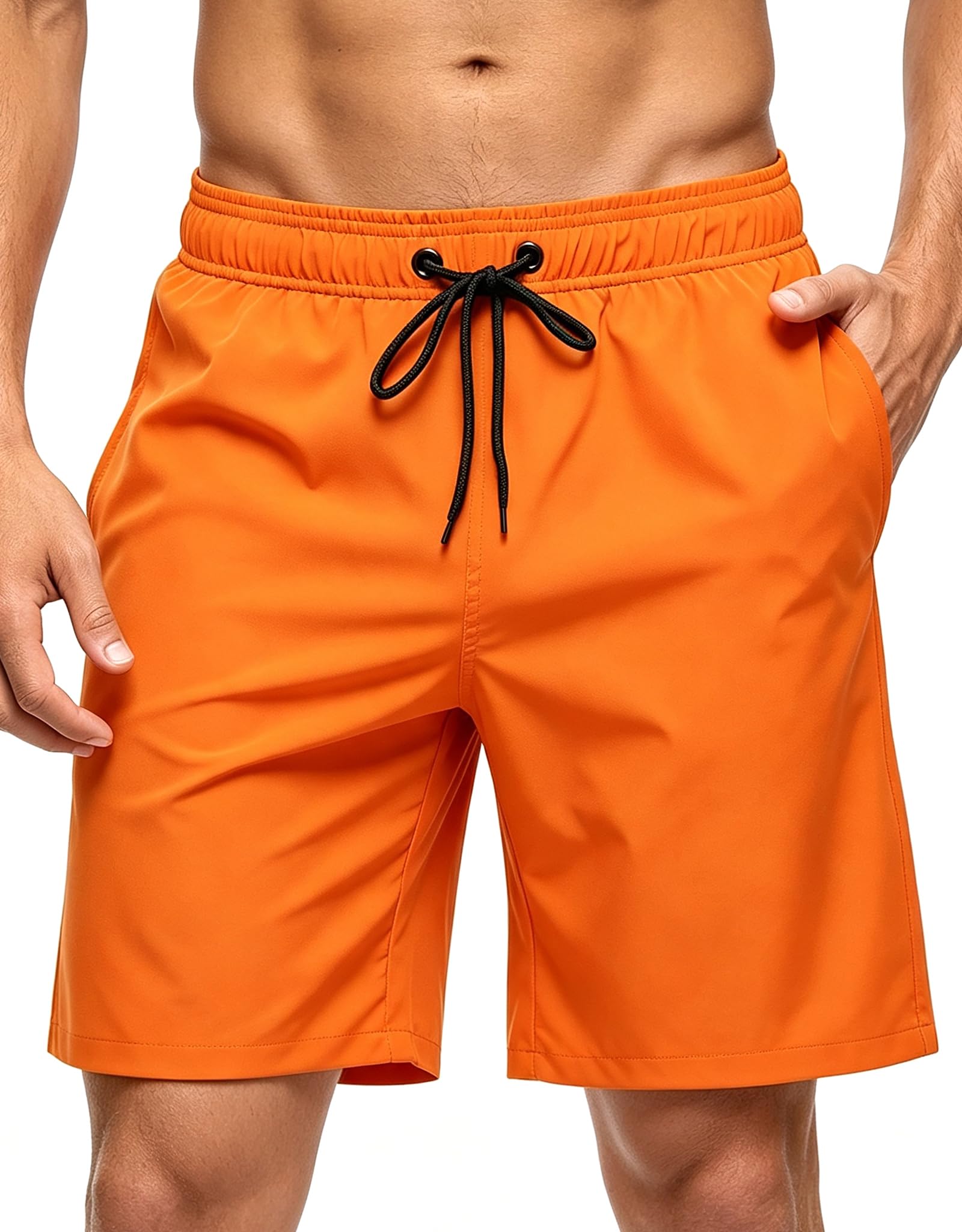 RUOMU Badehose für Herren 2 in 1 Badeshorts Männer Atmungsaktiv Schwimmhose Innenhose und Reißverschlusstaschen Sporthose Kurz Herren Shorts