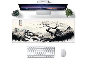 Japanese White Mouse Pad, Large Cherry Blossom Desk Mat, XL Anime Gaming...