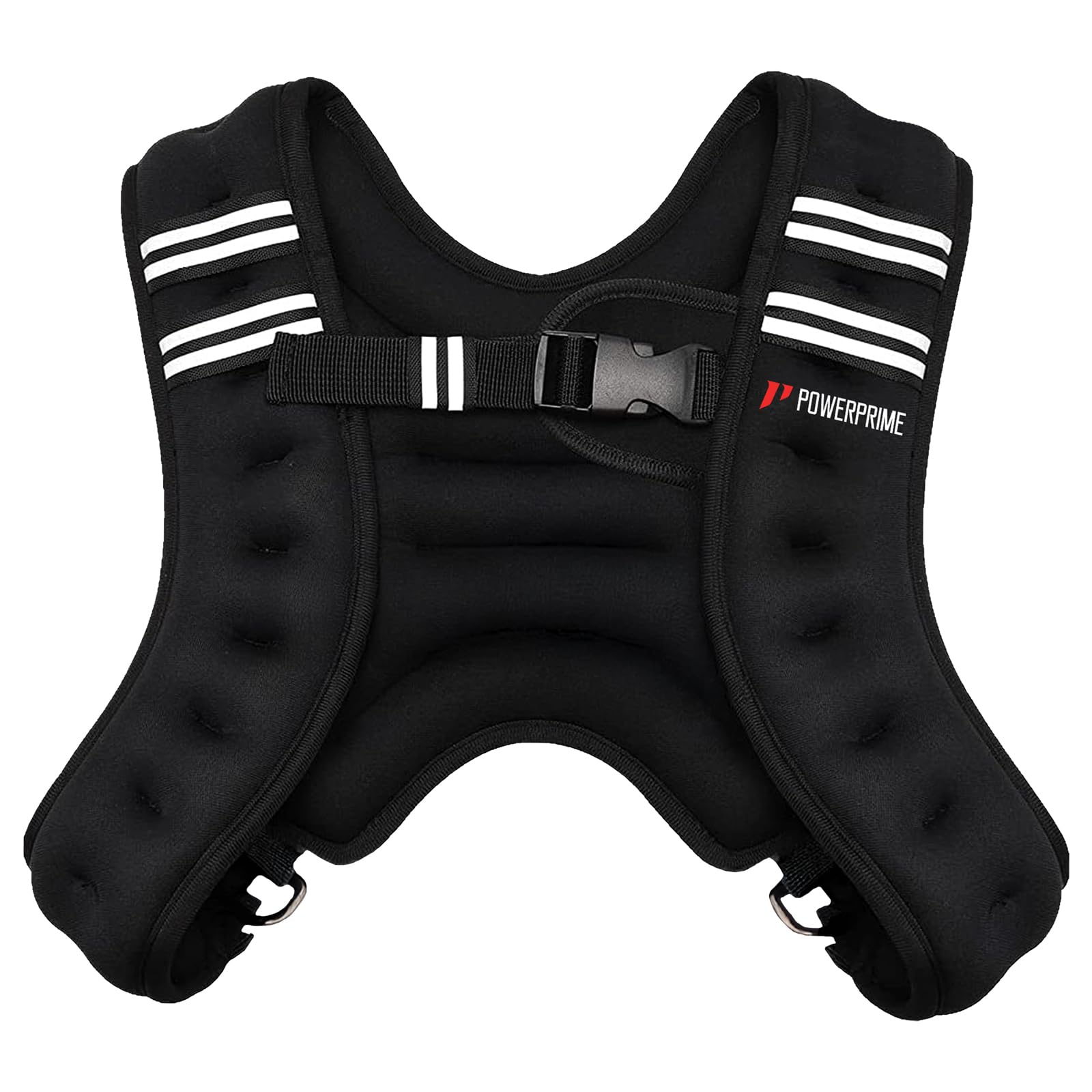 PowerPrime® Weighted Vest 11 lbs (5 kg) – Adjustable, Unisex Fitness Vest for Men & Women – Neoprene Material, Reflective Strips, Mesh Pocket – Ideal for Running, HIIT, and Strength Training