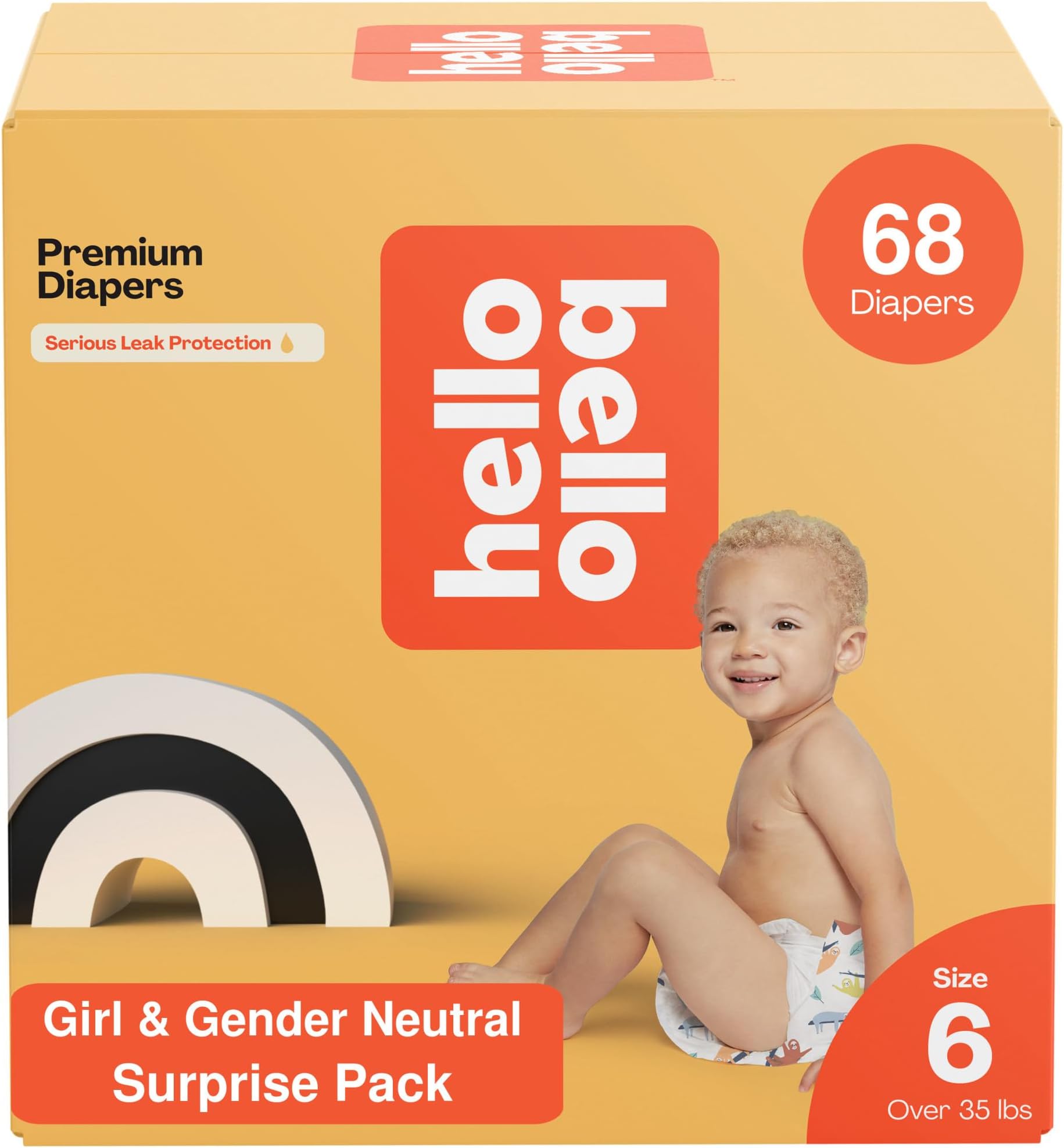 Premium Baby Diapers Size 6 I 68 Count of Disposable, Extra-Absorbent, Hypoallergenic, and Eco-Friendly Baby Diapers with Snug and Comfort Fit I Surprise Girl Patterns