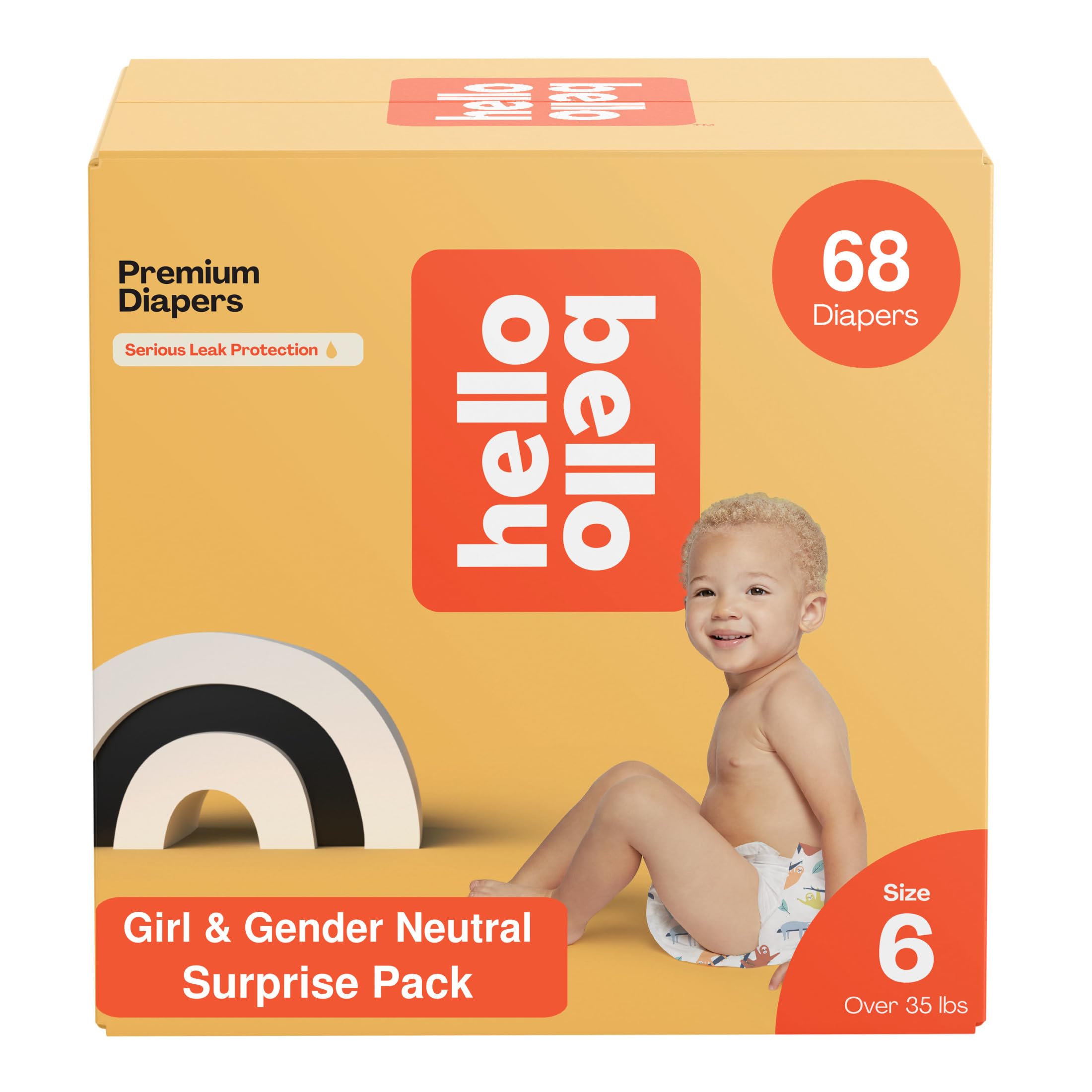 Hello Bello Premium Baby Diapers Size 6 I 68 Count of Disposable, Extra-Absorbent, Hypoallergenic, and Eco-Friendly Baby Diapers with Snug and Comfort Fit I Surprise Girl Patterns