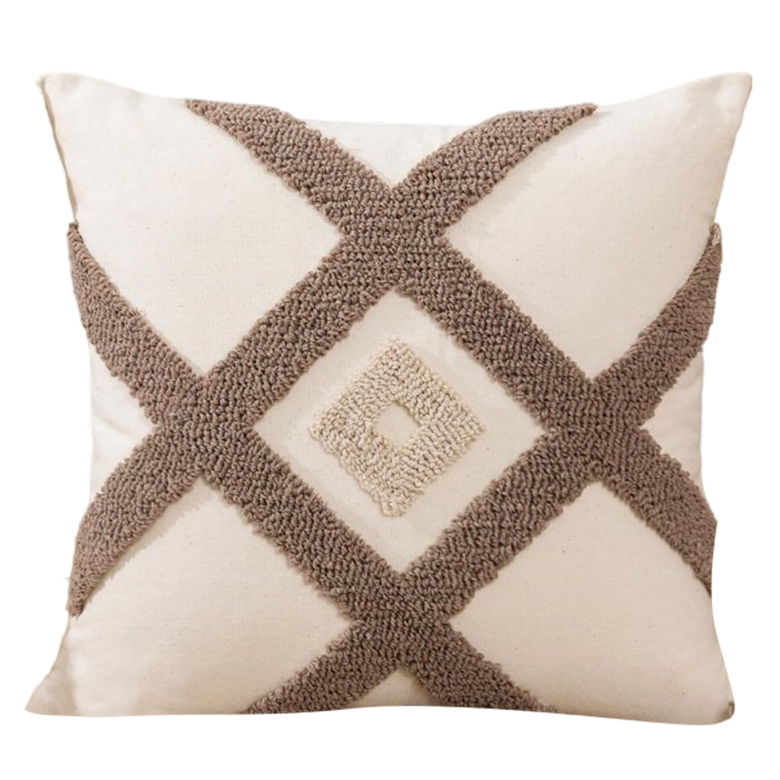 Jazuaiao Modern Geometric Tufted Throw Pillowcase Soft Cotton Linen Fabric Decorative Square Cushion Cover Home Accent Decors Modern Pillow Cover