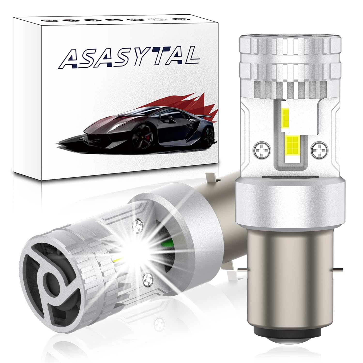 S2 Ba20d LED Reflektor, żarówka LED do reflektorów motocyklowych, DC12 V 35 W wysoka/niska wiązka, super jasne 2900 lumenów 6500 K, białe, do skuterów motocyklowych