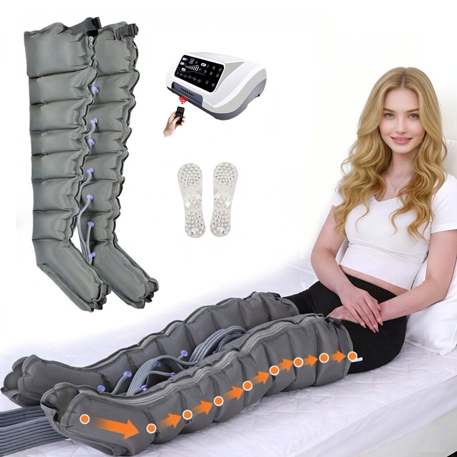 Presoterapia Piernas y Abdomen, Botas Compresión Aire 8 Cámaras