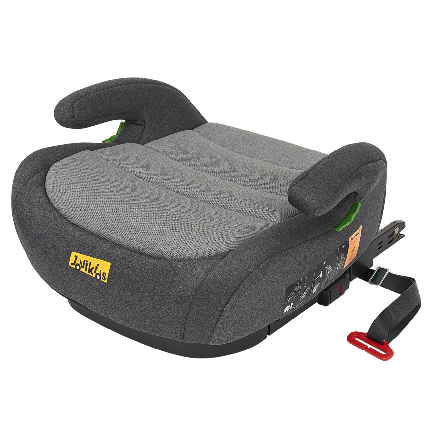 Jovikids Alzador Coche Niño ISOFIX, ECE R129, Silla Coche Grupo 2 3, Asiento Elevador coche para Bebé de 125-150cm (de 6 a 12 años), Espuma Adicional (Negro)