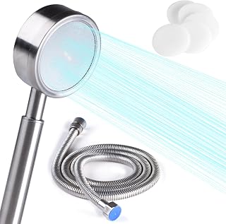 Shower Head, High Pressure Shower Heads with 59" Stainless Steel Hose, Powerful Shower Head and Hose Water Saving Against Low Pressure Water Supply Pipeline with Extra Replaceable Filter Sponge