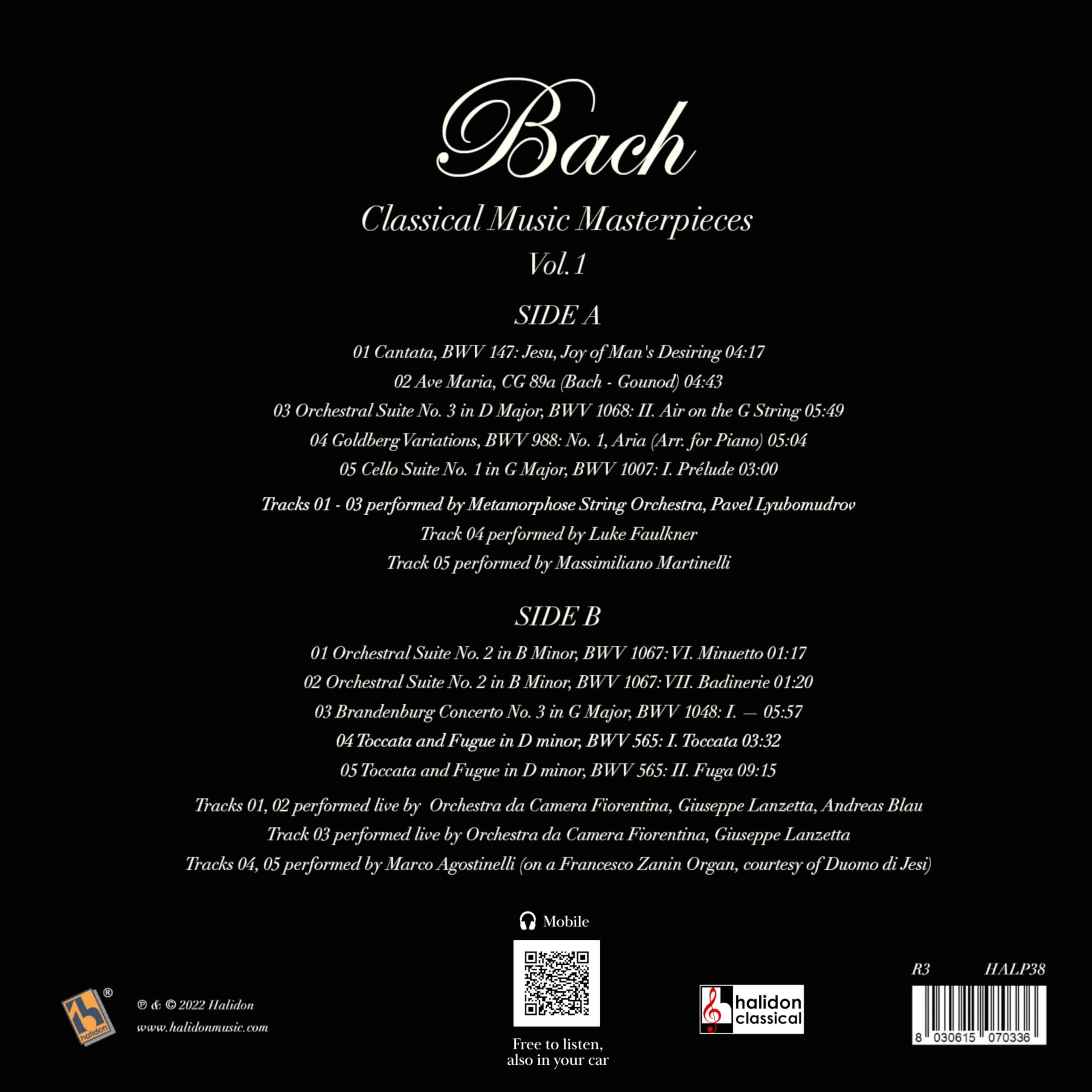 Vinile Bach Johann Sebastian– Capolavori di Musica Classica