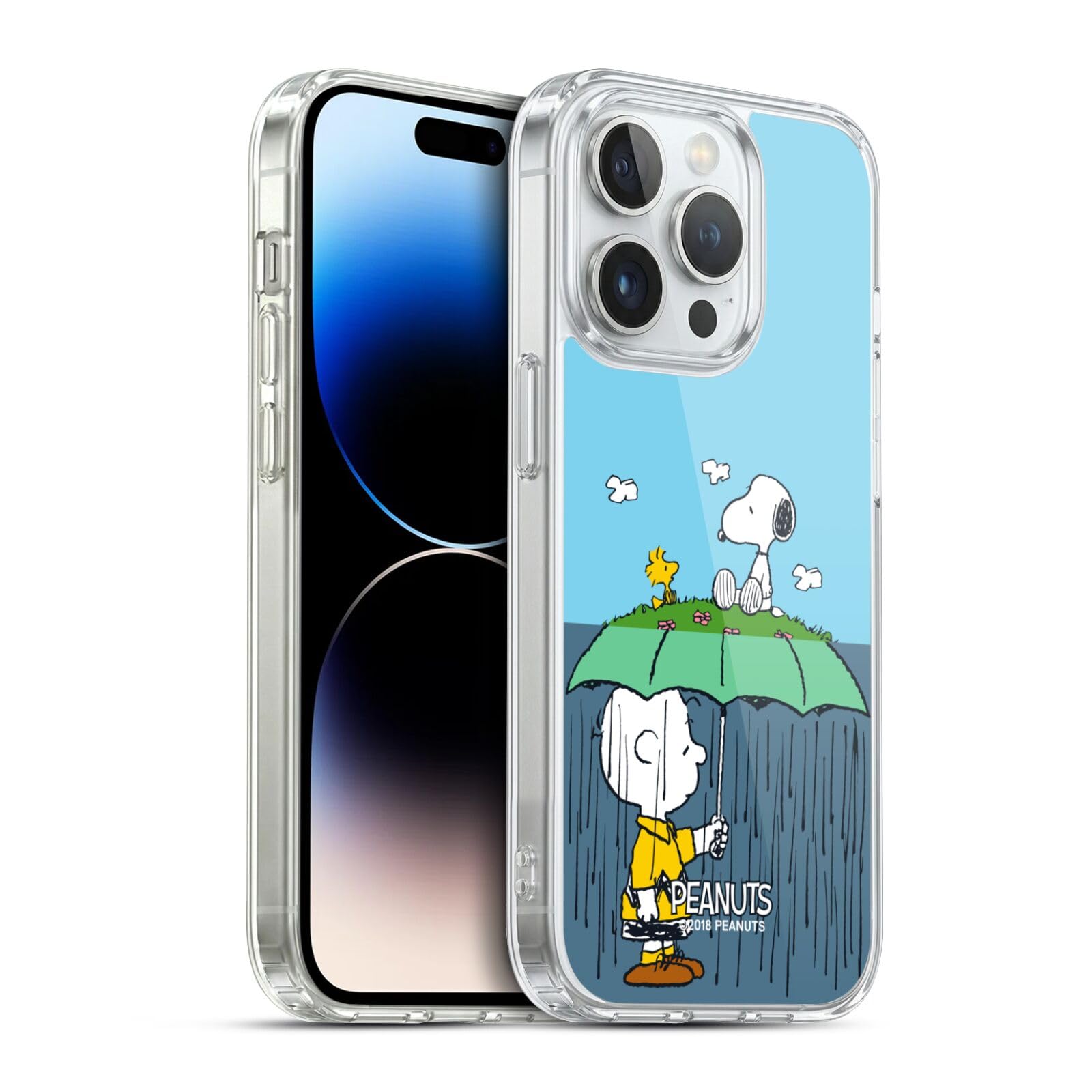 Head Case Designs Licenza Ufficiale Peanuts Charlie, Snoppy & Woodstock metà E Risate Custodia in Gel [Protezione di Grado Militare] Compatibile con Apple iPhone 14 PRO E Compatibile con MagSafe
