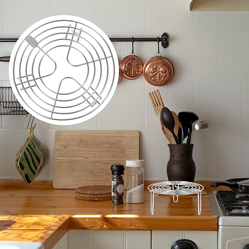 Miniatura 9 de Estante de vapor de acero inoxidable para ollas, estante de enfriamiento redondo de 6.3 pulgadas (diámetro)* 2.7 pulgadas (altura), estante de vapor