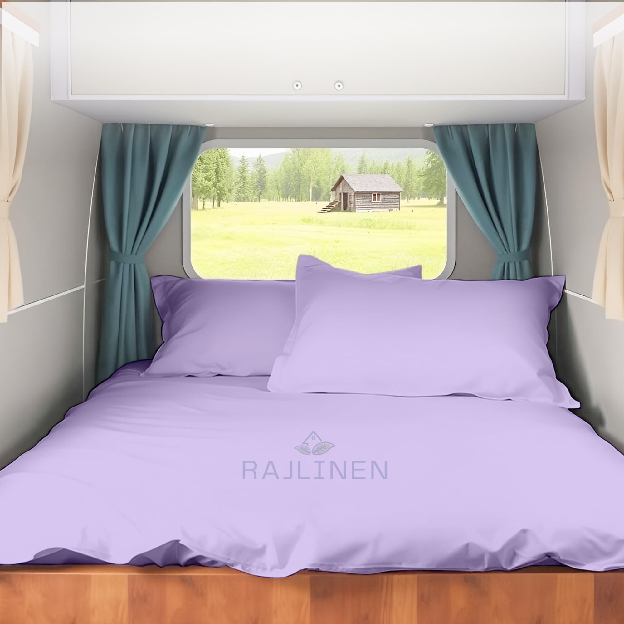 Short Queen RV Camper Sheet Set (60x75) – 100% Egyptian Cotton, Soft & Cooling, 16” Deep Pocket Fitted Sheet, Luxury Hotel Quality Bedding for RVs,