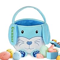 Vista 5 de Touber - Canastas de Pascua personalizadas para niños, cestas de Pascua con orejas de conejo, cestas de Pascua personalizadas para niños y niñas