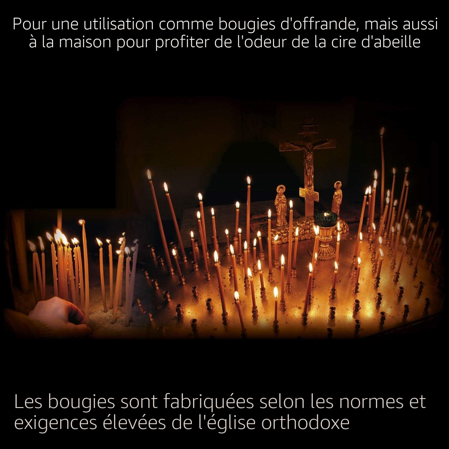 Bougies Rituelles Danilovo 100% Cire d'Abeille - Bougies Orthodoxes, Pour Décorations - Longs, N20, Hauteur 30,5 cm (75 Pièces - 1500 g)
