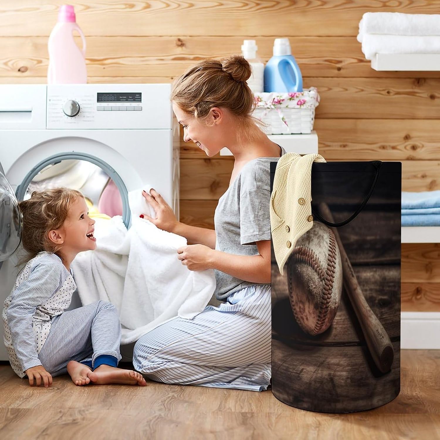 Dirty Clothes Basket Extra Large 110l Open Top Laundry Hamper With Portable Carry Handles, Foldable Waterproof Clothes Basket Spacious Laundry Bag For Bedroom Bathroom Laundry Room Dorm