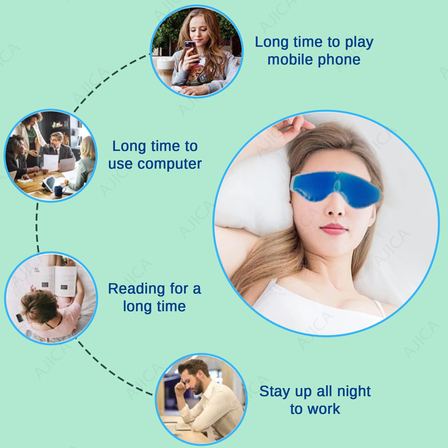 Aloe Vera Cool Gel Eye Mask Summer Ice Cooling Sleeping Mask for Eye Patches Remove Dark Circles Fatigue Cool Eyes Patch Pads Eye Care (Blue Aloe Mask, Pack of 1) — Amazon image 2
