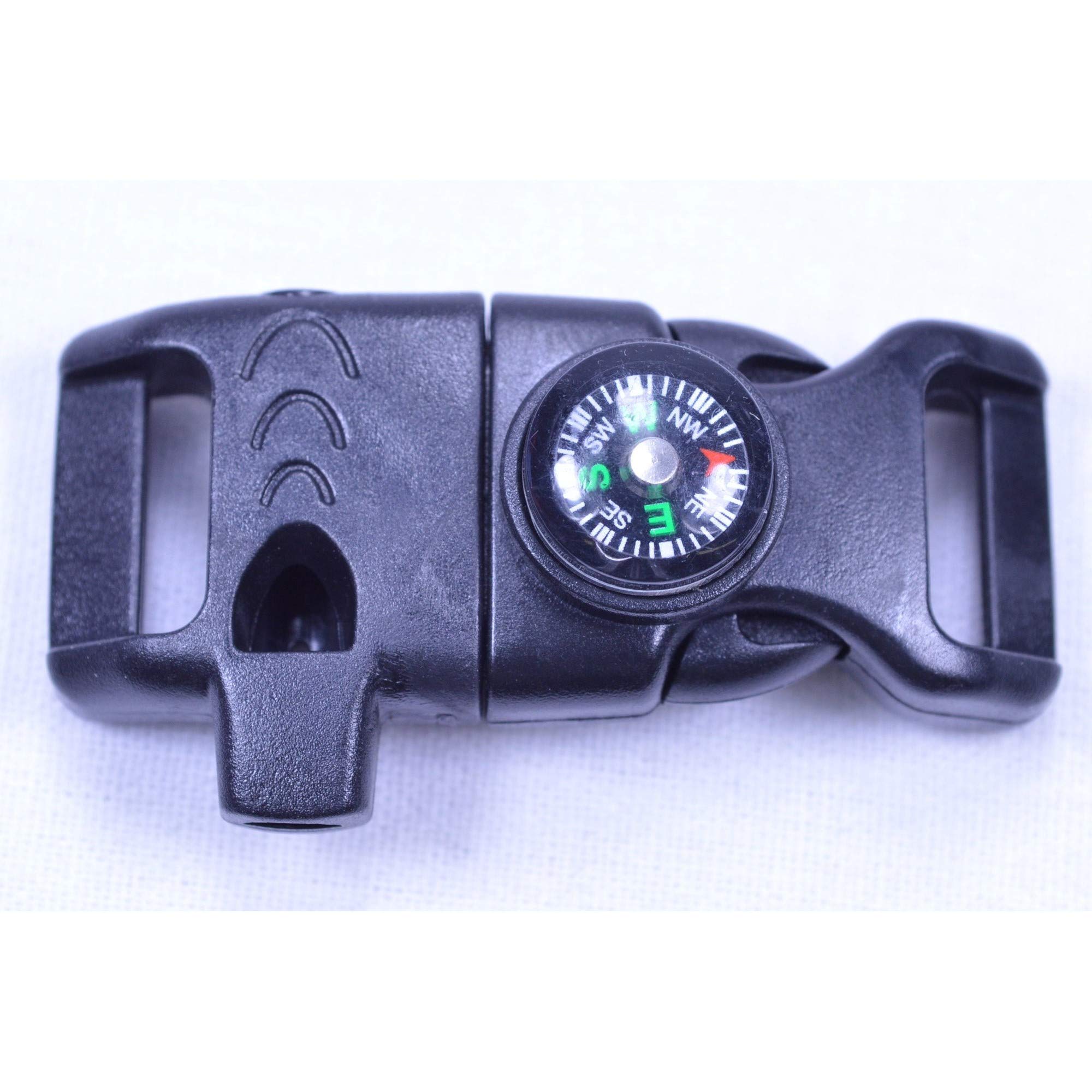 1/2" Fire Starter Compass Buckles for Paracord Project and Survival Tools - 10 Pack