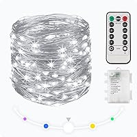 Vista 12 de suddus Luces de Navidad verdes, 33 pies, 100 luces LED con control remoto, luces de hadas verdes que funcionan con pilas para Navidad, día de San