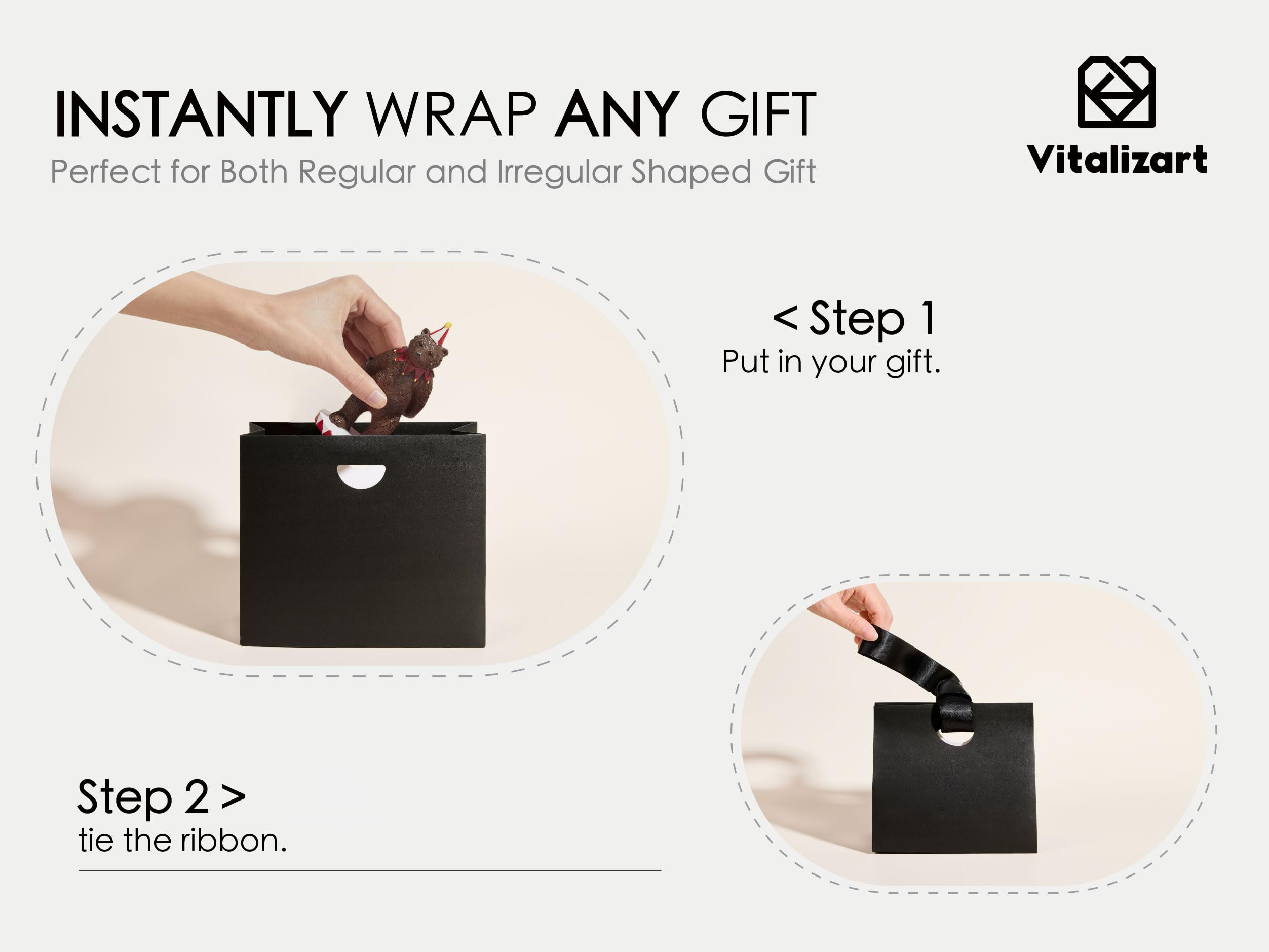 Vitalizart 10 Colori 30 Pcs Mini Buste Regalo con manici nastro