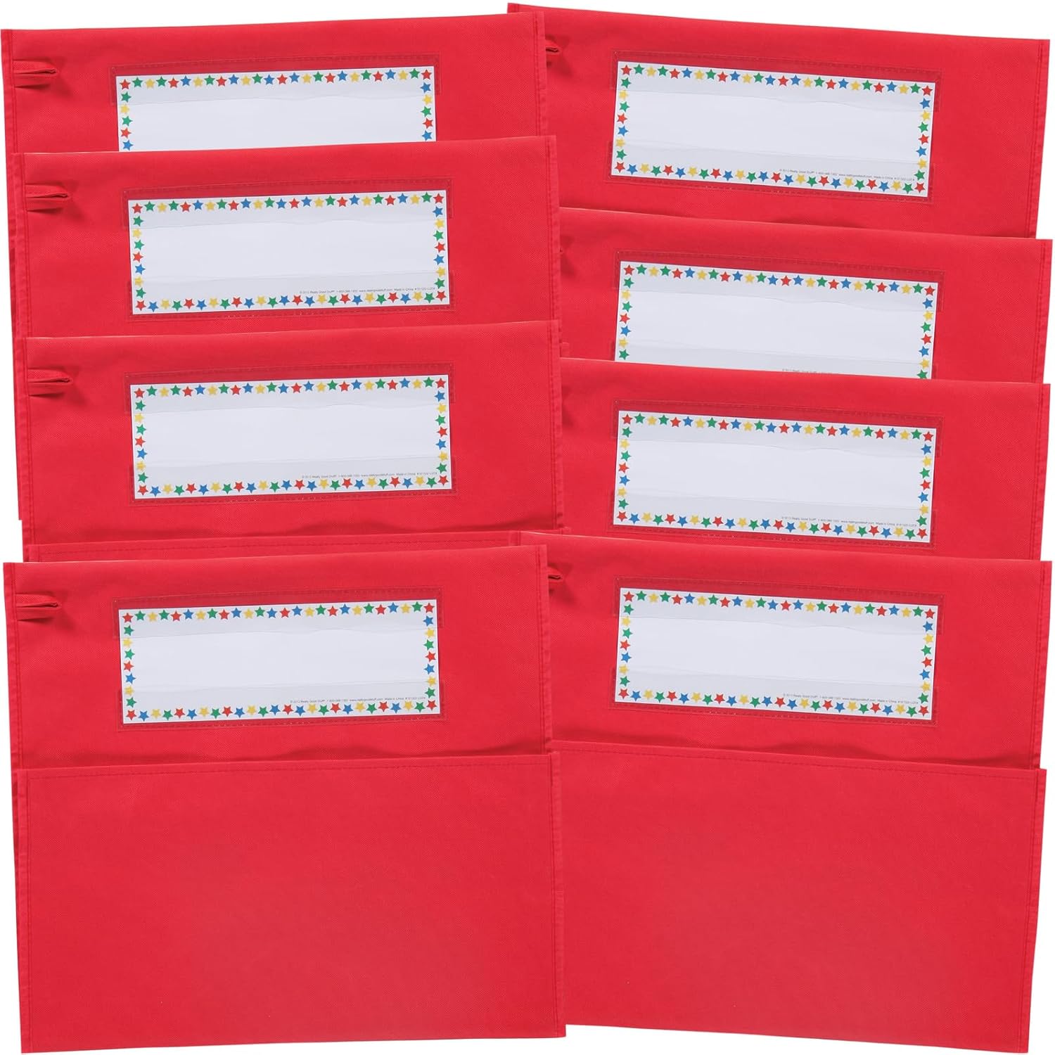 Really Good Stuff Classic Chair Pockets, 8 Pack, Red, Chairback Buddy, Classroom Chair and Seat Storage Organizer, for Students and Classroom Organization