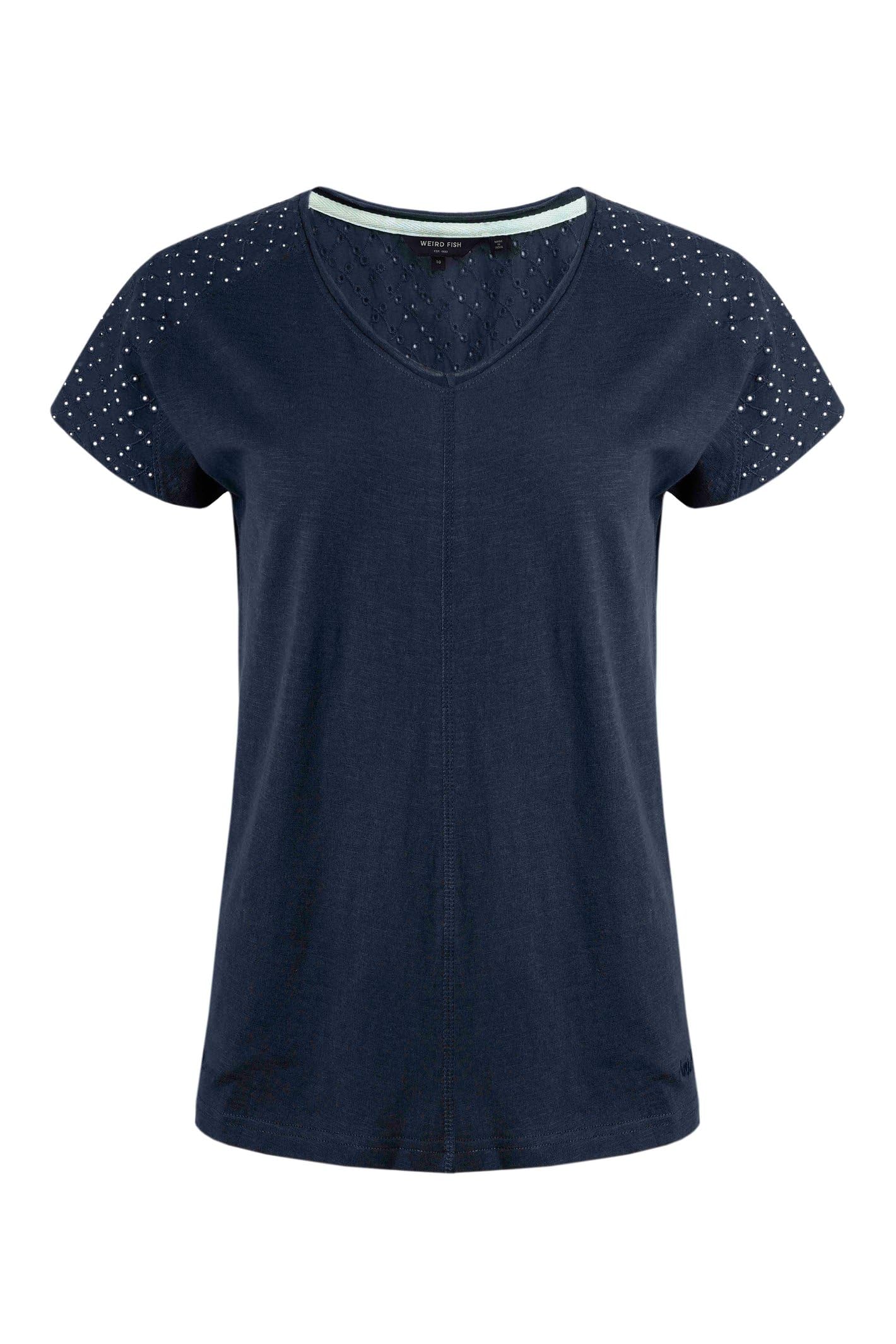 Weird Fish Pernille Cutaway T-Shirt Navy Size 12