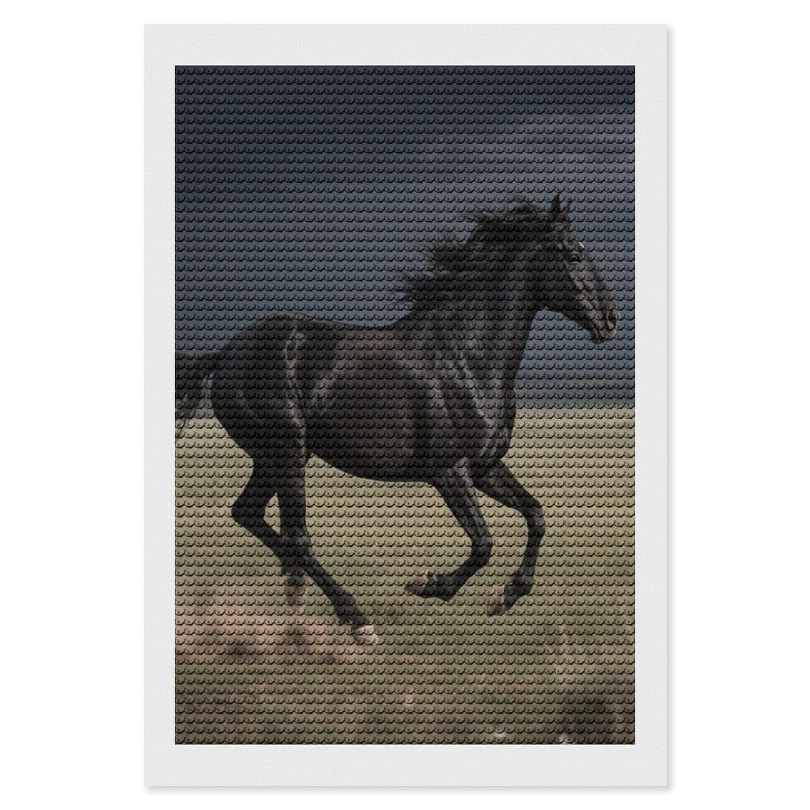 FodPand Horse 5D Diamond Painting Kits for Adults Beginners Full Drill Round Diamond Dots Pictures Gem Art Supplies for Home Wall Room Decoration DIY Craft Set Gift 8x12