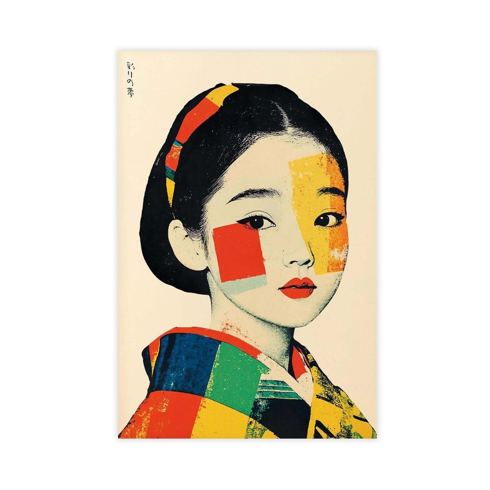 Bareronor Geisha Japanese Poster Canvas Poster Bedroom Decor Landscape Office Room Decor Gift 20" L X 30" W