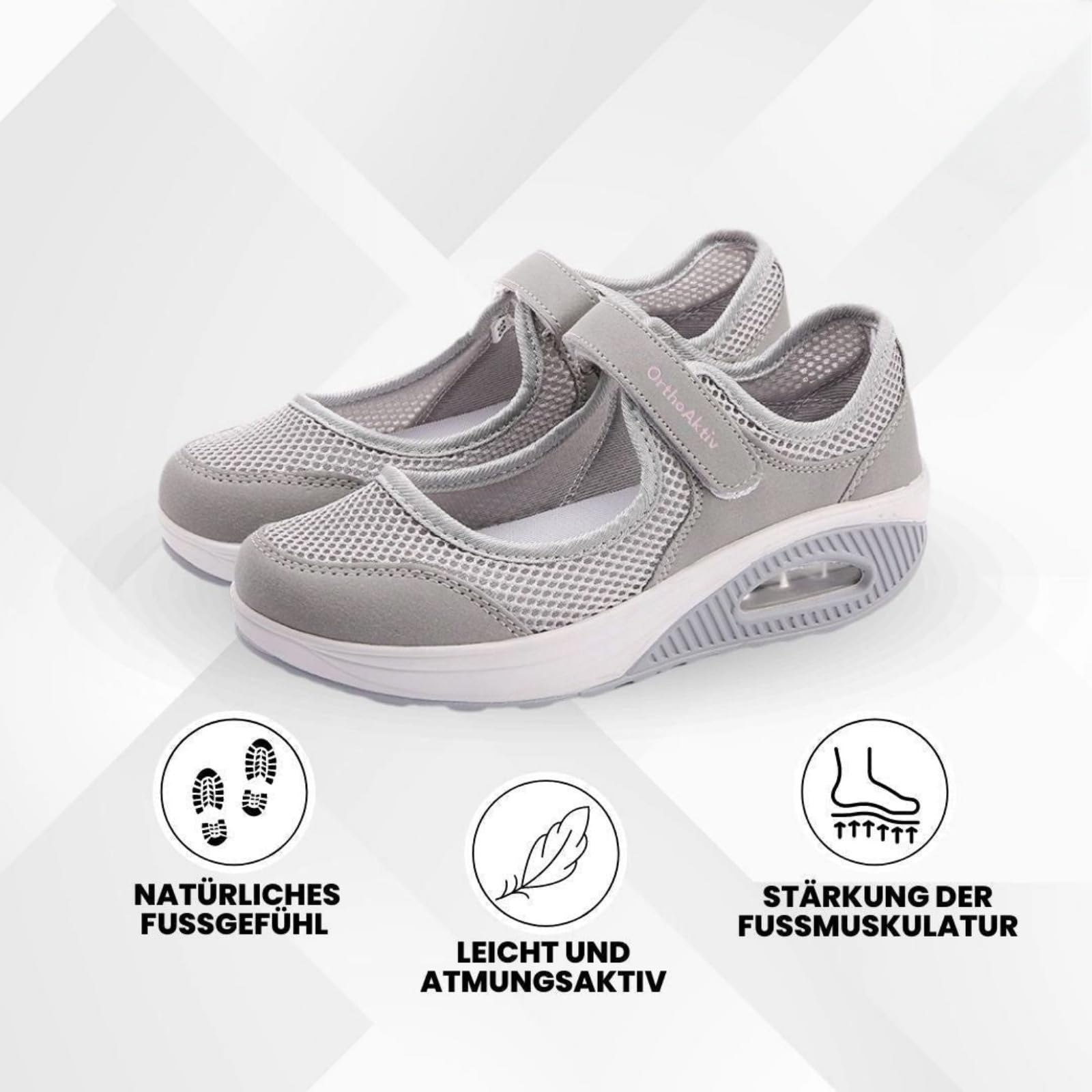 OrthoAktiv - gesunde Schmerzlinderungs-Schuhe für Damen，Hergestellt aus hochwertigen Materialien, leicht und einfach an und auszuziehen, bequem und modisch