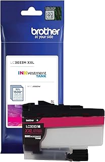 Brother Genuine LC3033M, Single Pack Super High-Yield Magenta INKvestment Tank Ink Cartridge, Page Yield Up to 1,500 Pages, LC3033, Amazon Dash Replenishment Cartridge