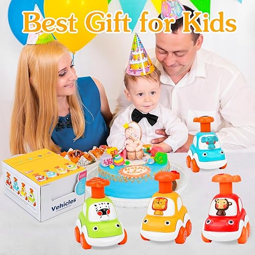 Miniatura 5 de Coches de juguete para bebés, regalos para niños pequeños juguetes de animales para bebés de 1, 2, 3 años, regalos de cumpleaños para niños de 1 a 2