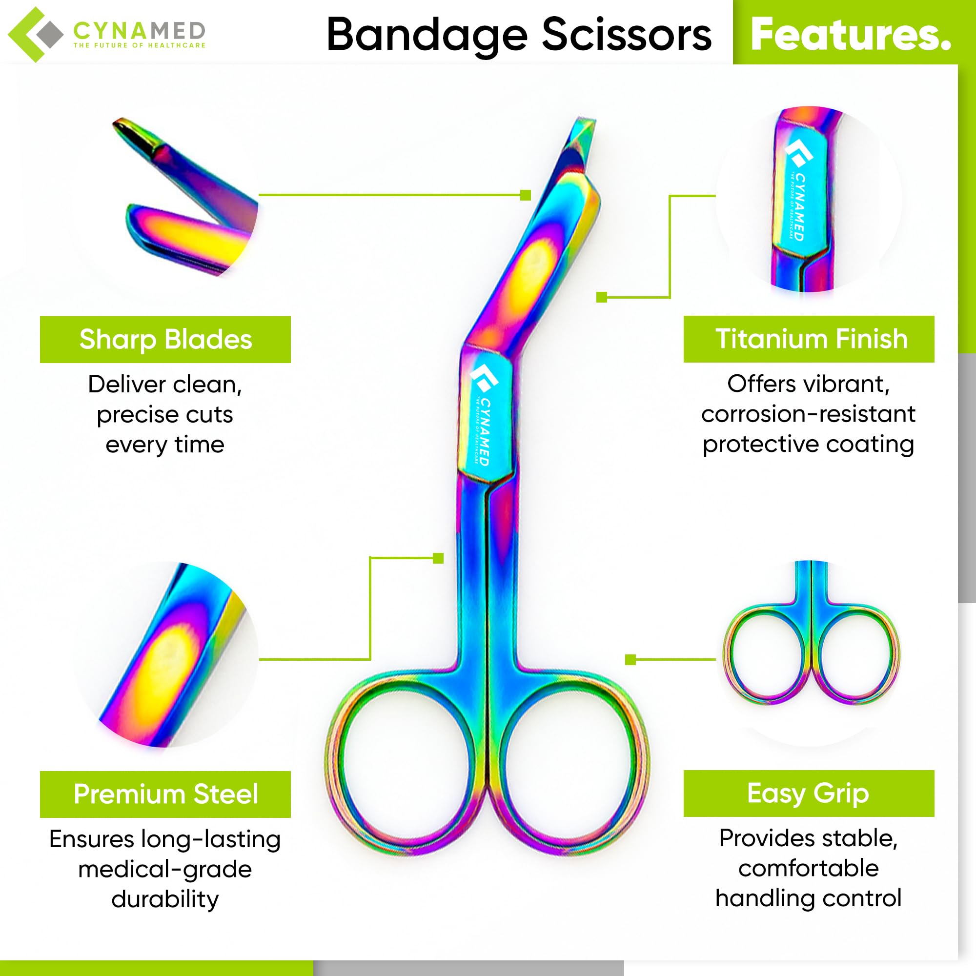 CynaMed Hemostat & Scissors Set - Multicolor Titanium -4 CynaMed Hemostat & Scissors Set - Multicolor Titanium -4