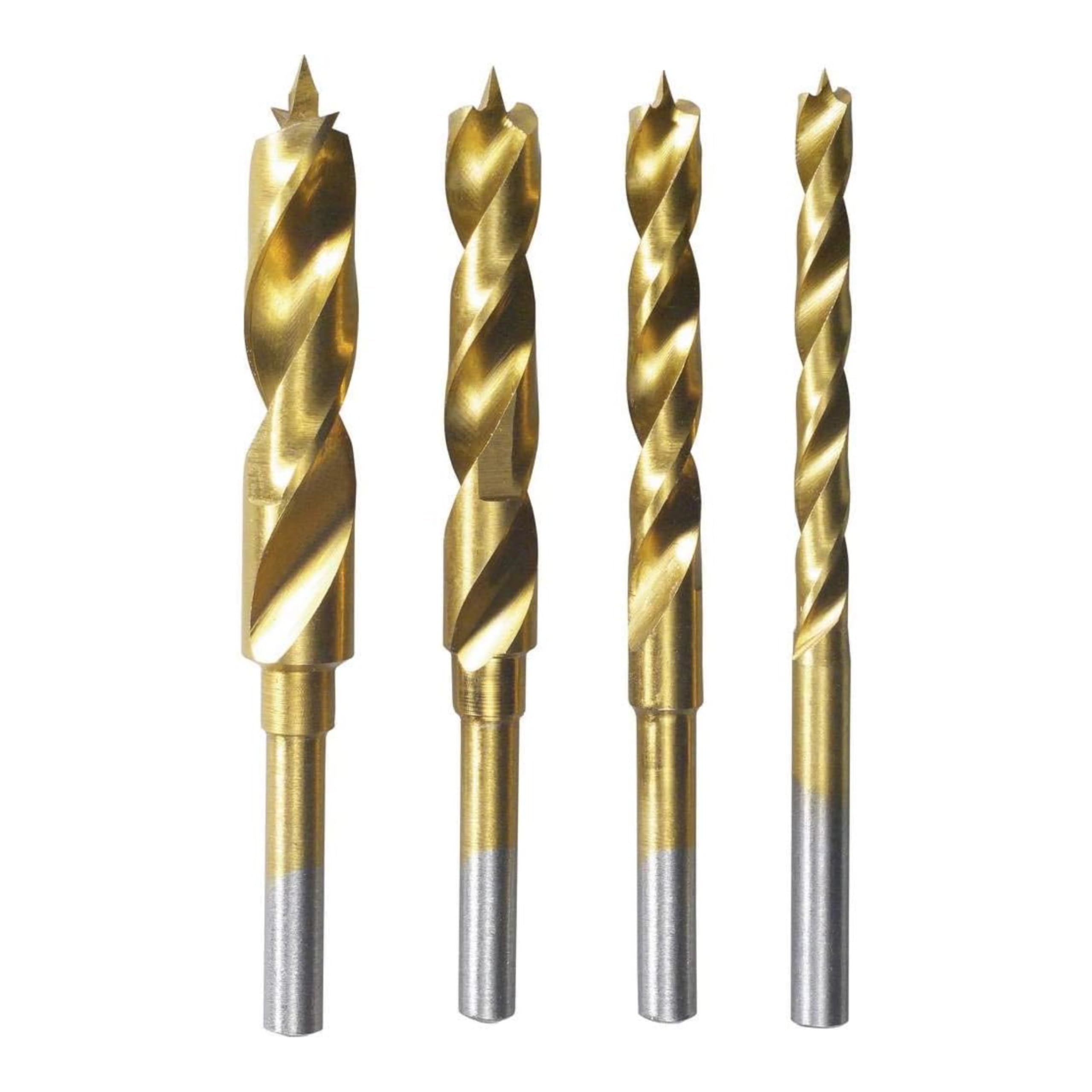 Dremel 636 - Brocas con recubrimiento de titanio, juego de accesorios de 4 brocas para herramienta rotativa (3 mm, 4 mm, 5 mm, 6 mm) para madera, laminado, aglomerado, contrachapado