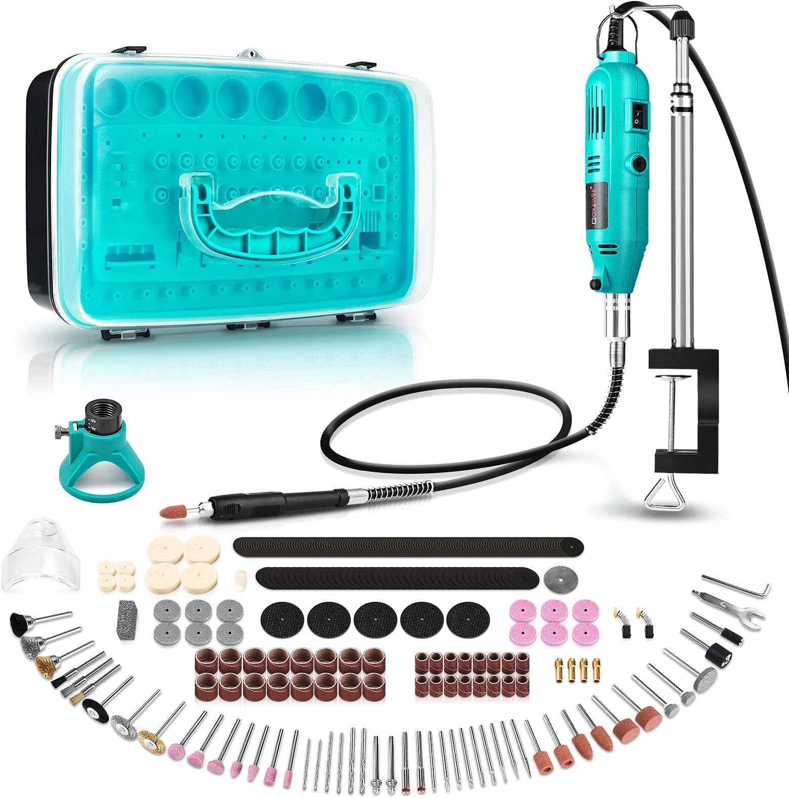 ValueMax Outil Rotatif Multifonction 130W Avec 120 Accessoires, 5 Vitesses Variables 35000 Tr/min, Mini Ponceuse Electrique Pour Découper Poncer Percer Polir Graver Meuler