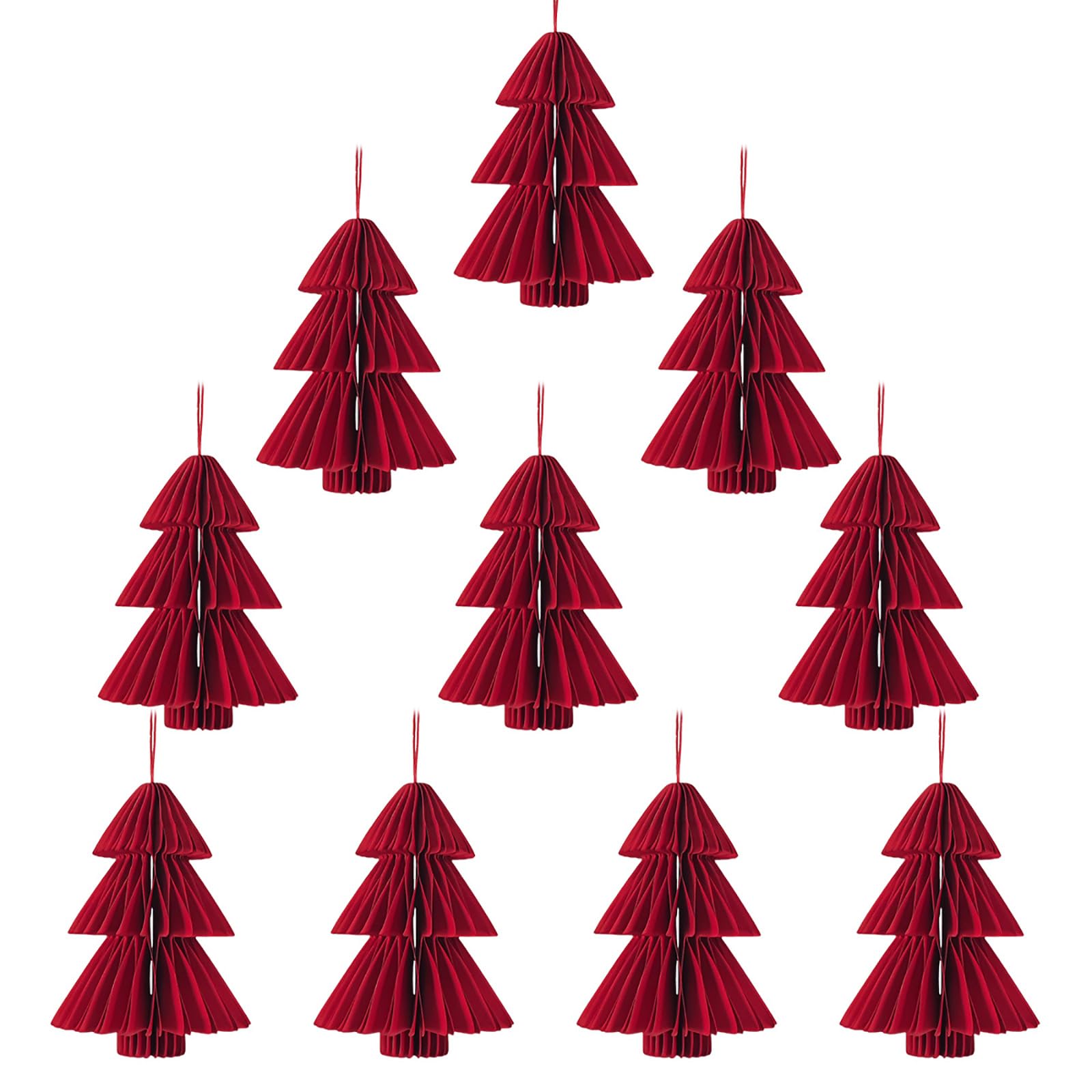 Décoration de Noël en papier pliable suspension réutilisable gain de place lot de 10