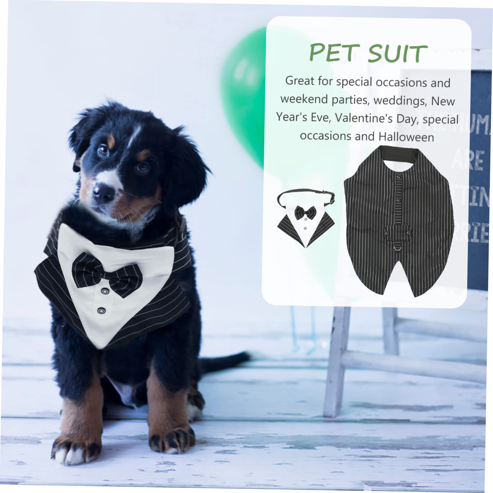 SUPVOX 3juegos Disfraz De Perro Esmoquin y Bandana Traje Elegante para Bodas y Fiestas Accesorio Decorativo para Mascotas