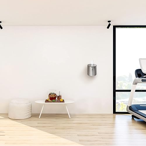 Miniatura 3 de Dispensador de toallitas de acero inoxidable para montaje en pared (redondo), se adapta a toallitas en rollos, perfecto para gimnasios,