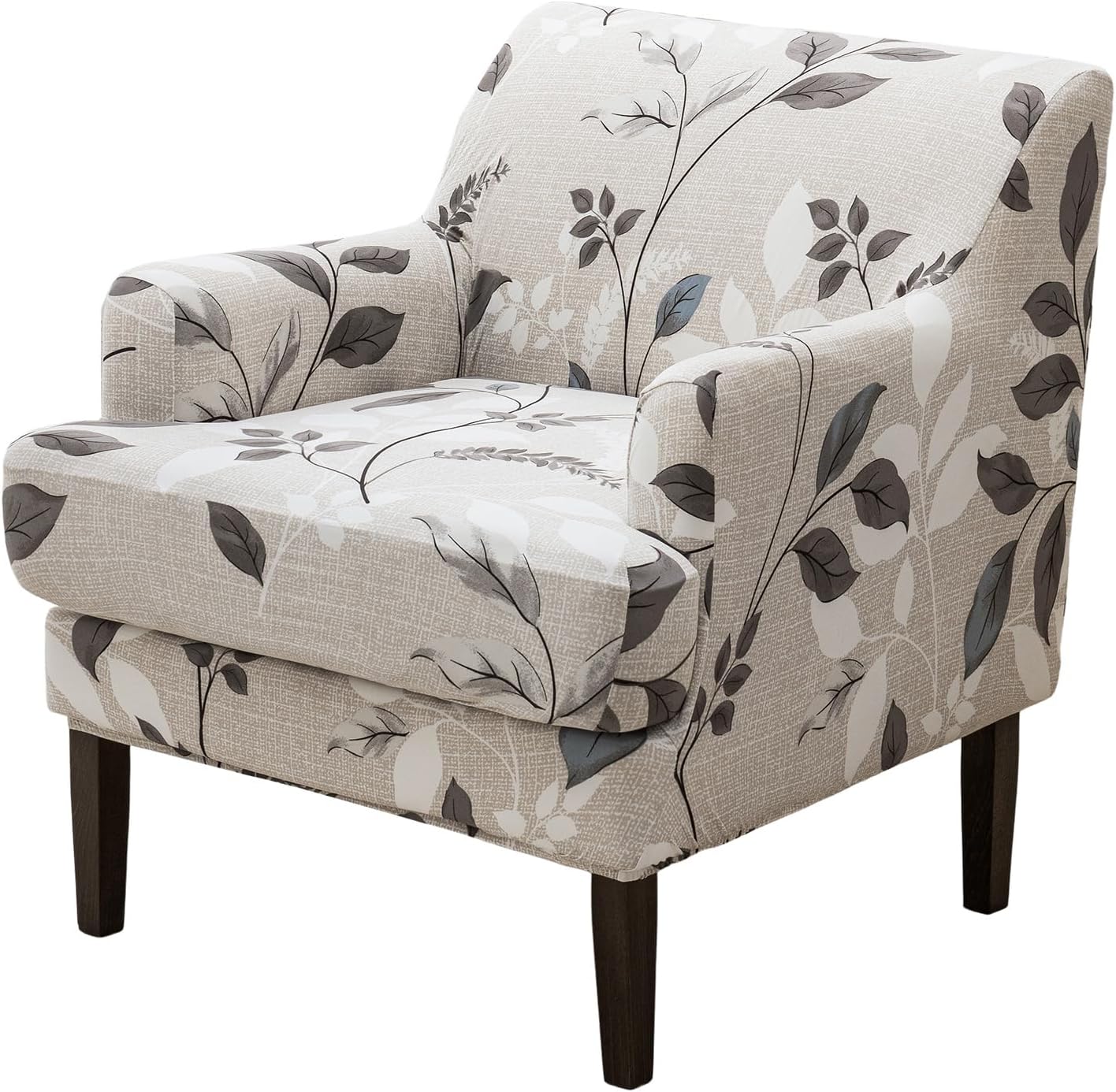CRFATOP Mid-Century Accent Chair Covers with Cushion Cover Printed 2 Pieces Upholstered Armchair Slipcovers for Living Room Comfy Sofa Reading Furniture Protector for Apartment Bedroom Office,B04