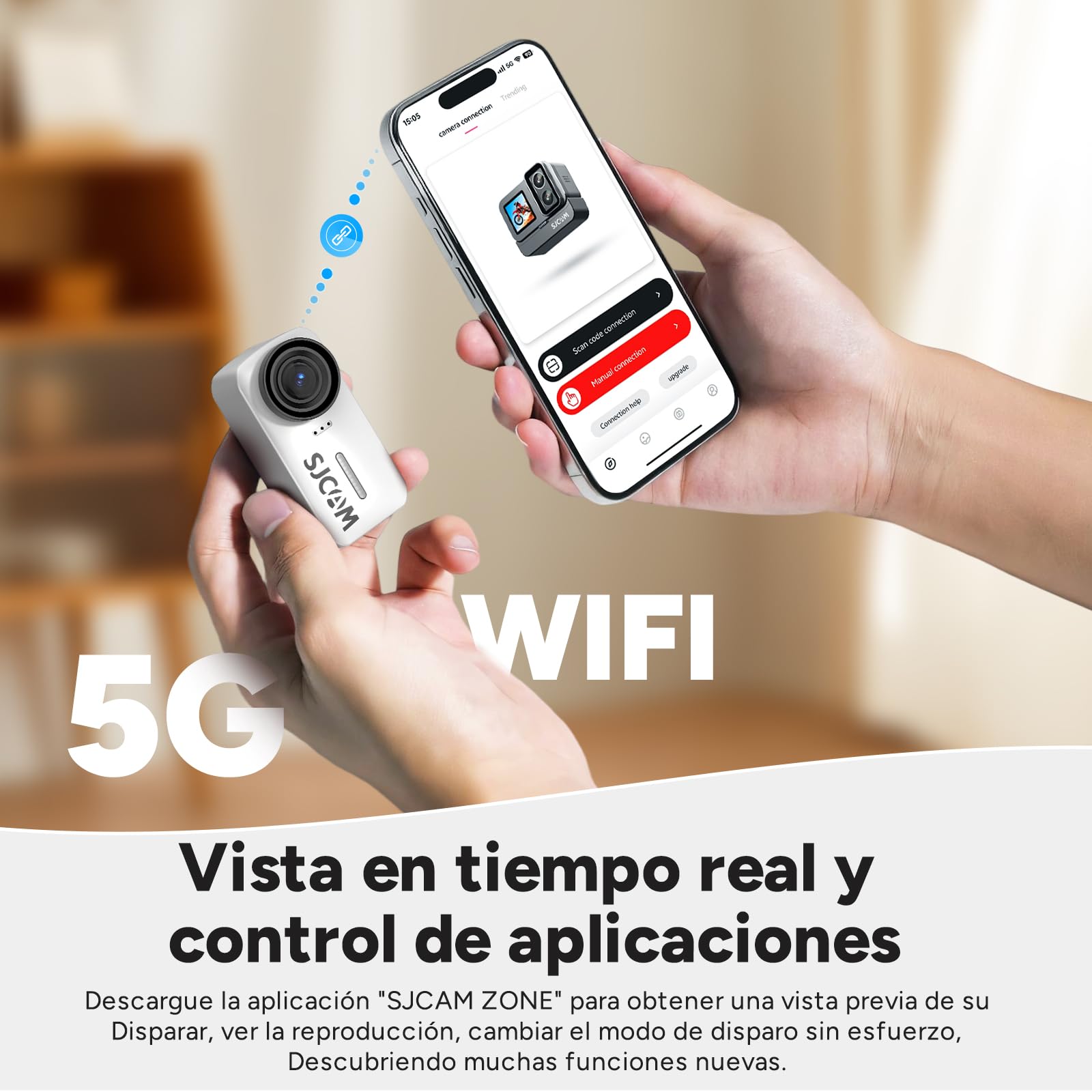 SJCAM C110 Plus Kit Magnétique,4K POV Mini Body CAM,64 Go Camara Deportiva Portative,Estabilización de 6 Ejes,130 Minutos de Autonomía,Impermeable 30 Metros,8X Zoom,para Ciclismo y Vlogging,Blanco