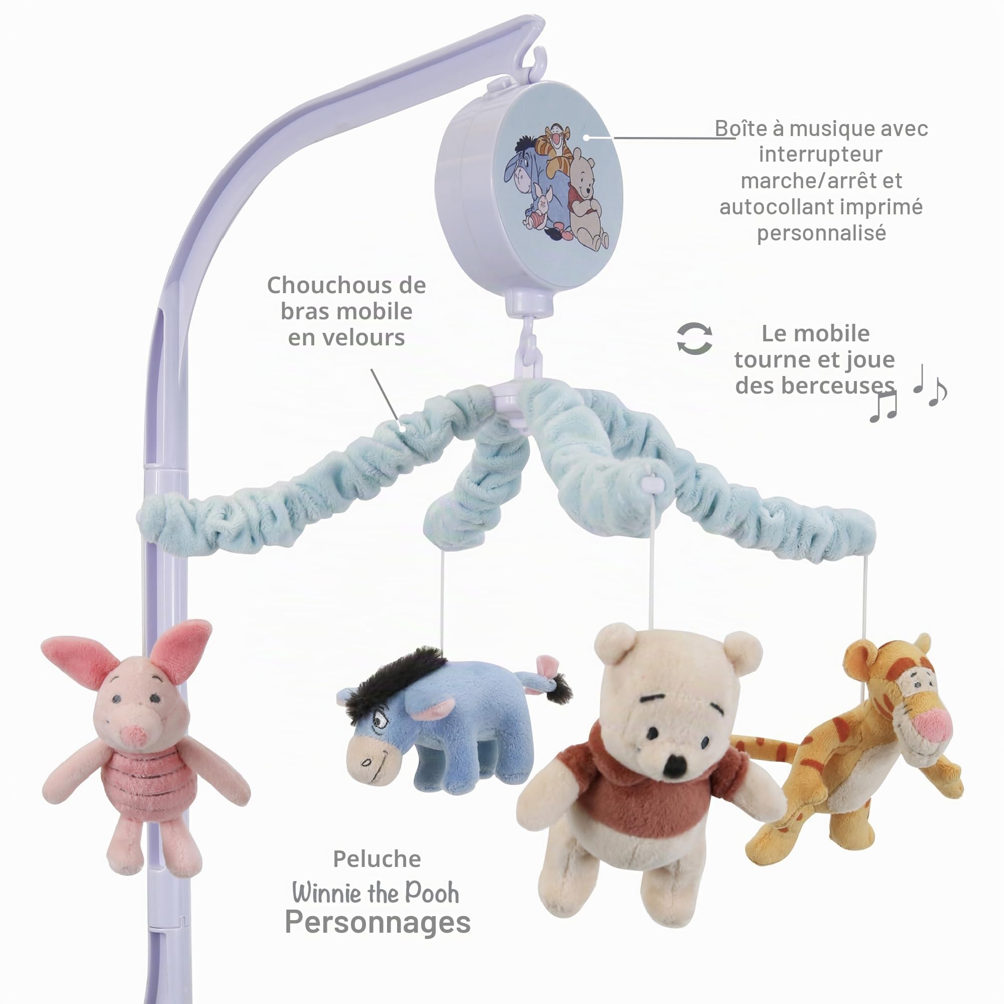 Bedtime Originals Disney Winnie l'ourson et ses amis Mobile musical pour berceau