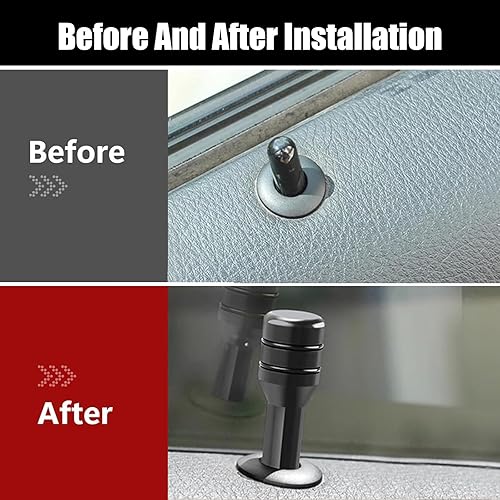 Miniatura 4 de Yumfugu Paquete de 4 pomos para cerradura de puerta de automóvil, 1.93 x 0.47 pulgadas, pasadores personalizados para cerradura de puerta interior,