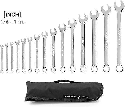 Vista 52 de TEKTON WCB94101 - Juego de llaves combinadas con bolsa, 11 piezas (1/4 a 3/4 pulgadas)