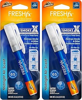 Armor All Fresh FX Smoke X Car Odor Eliminator Spray Pump by Armor All, On-The-Go Car Air Freshener Spray, Midnight Air Scent, 0.15 Oz (Pack of 2)