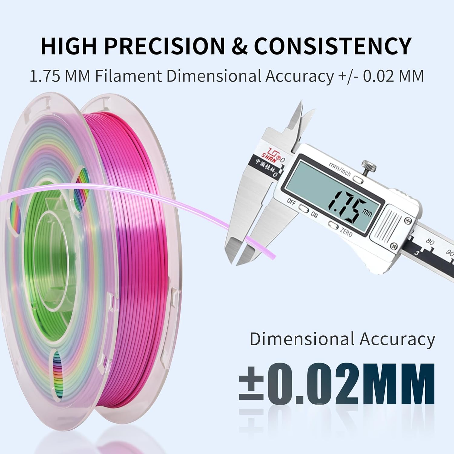 RAMBERY 3D Printer Filament Bundle 500g x 4 Spools, Silk & Matte Rainbow PLA Filament, Multicolore Fast Color Change 1.75 mm 3D Printing Filament