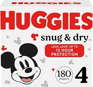 Huggies Snug & Dry Baby Diapers, Size 4, 180 Ct, One Month Supply