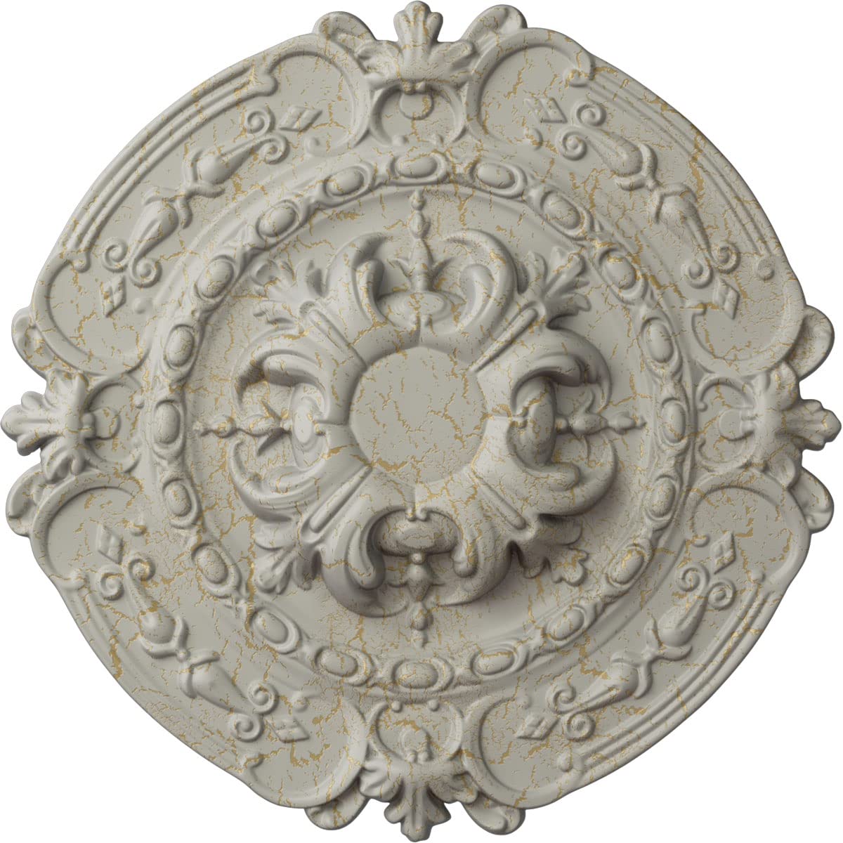 Ekena Millwork CM17SOPCCDecorative Ceiling Medallions Modeled After Original Historical Patterns &amp; Designs, Pot of Cream Crackle