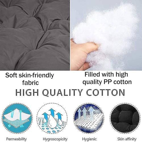 Miniatura 3 de MAIGOOLE Cojín cómodo antideslizante para mecedora, tumbona para interiores y exteriores, cojines Papasan impermeable suave para patio, 31.5 x 31.5