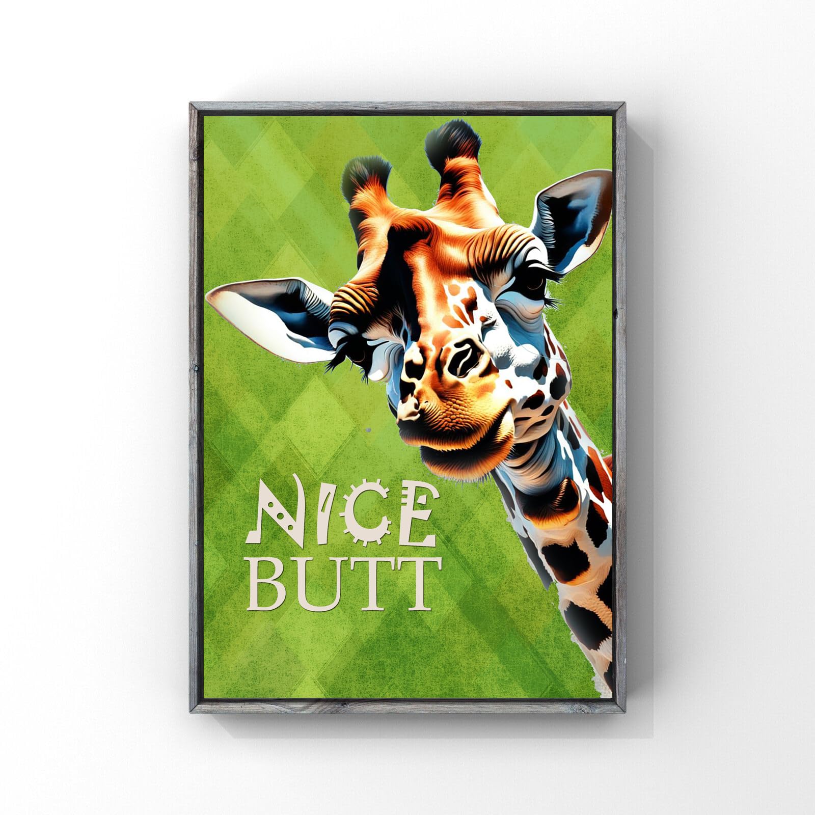 Gifts and TemptationsVintage Cheeky Giraffe Nice Butt Print - Wall Art for Bathroom