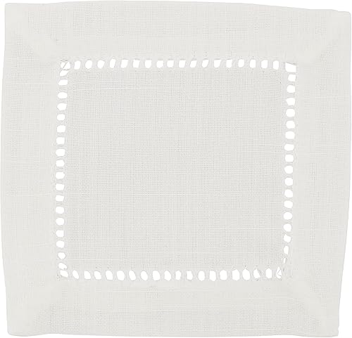 Vista 7 de SARO LIFESTYLE Mantel de borde cosido con dobladillo, marfil, 60"x60